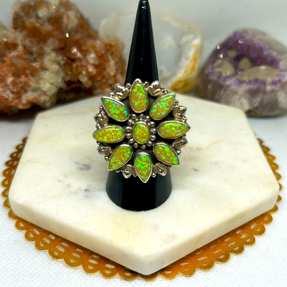 Opal Statement Ring 925 - image 1